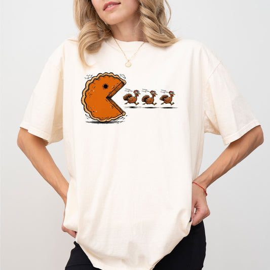 Pumpkin Pie Chasing Turkeys Thanksgiving T-Shirt