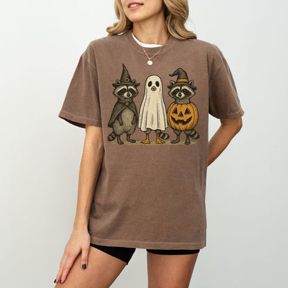 Halloween Raccoon Ghost T-Shirt – Cute Spooky Comfort Colors® Tee