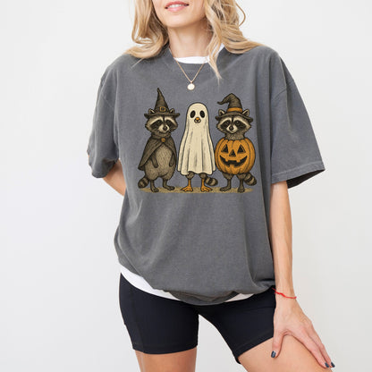 Halloween Raccoon Ghost T-Shirt – Cute Spooky Comfort Colors® Tee