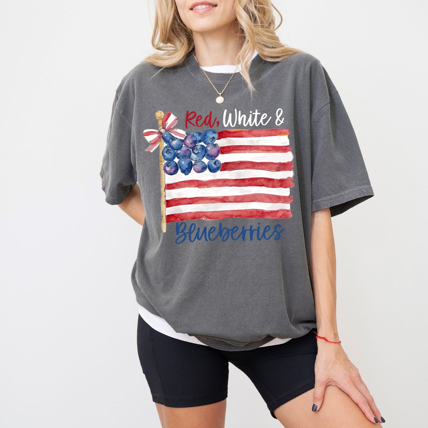 Red White & Blueberries T-Shirt – Patriotic Coquette Flag Graphic Tee
