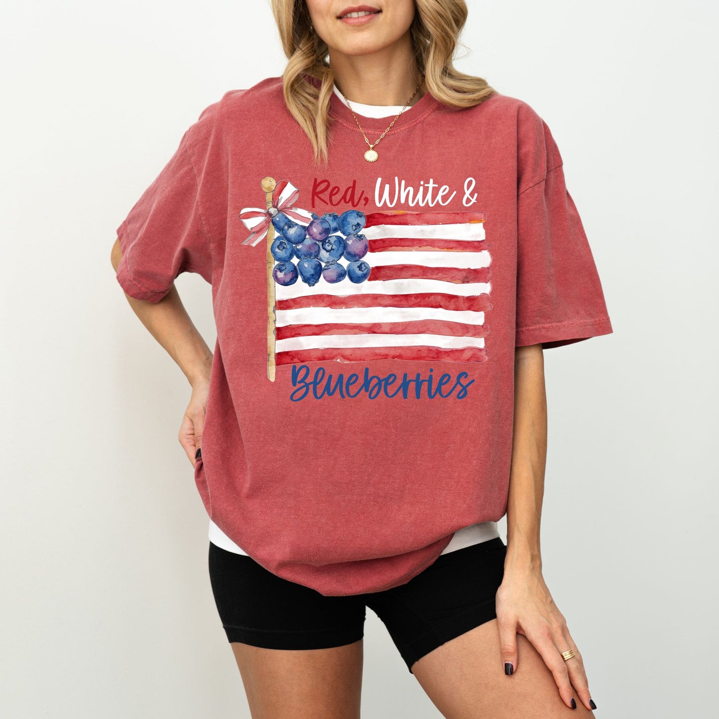 Red White & Blueberries T-Shirt – Patriotic Coquette Flag Graphic Tee