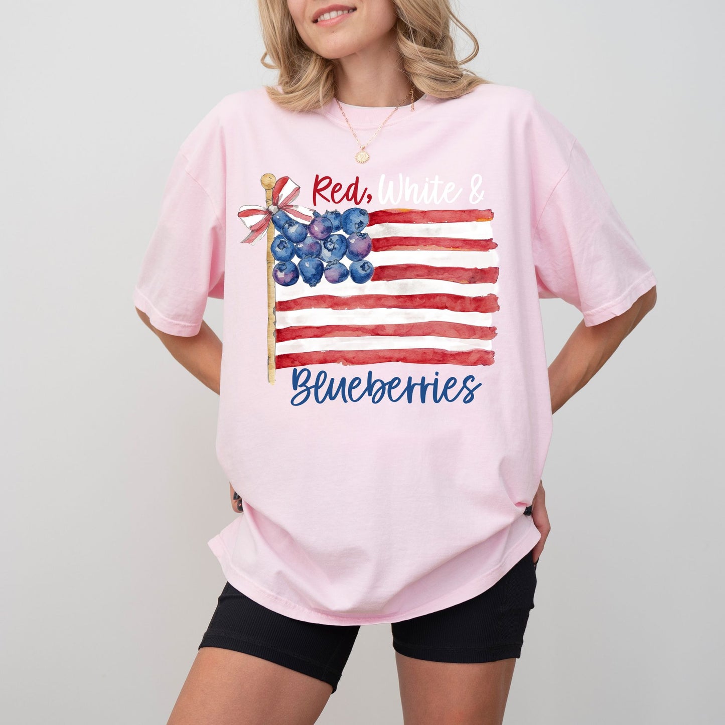 Red White & Blueberries T-Shirt – Patriotic Coquette Flag Graphic Tee