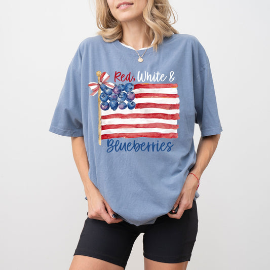 Red White & Blueberries T-Shirt – Patriotic Coquette Flag Graphic Tee