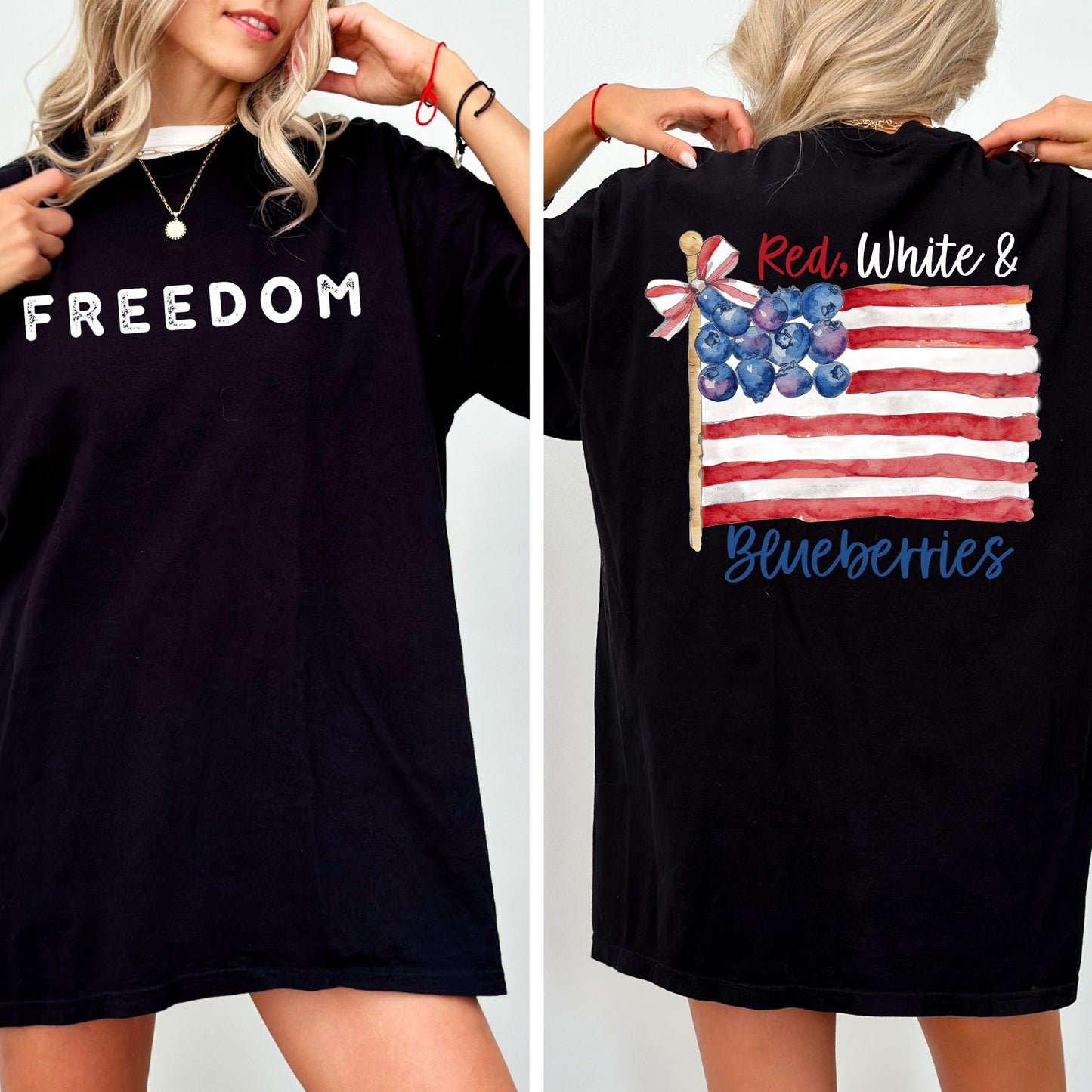 Comfort Colors® Red White and Blueberries T-Shirt, Patriotic Freedom Tee, USA Flag shirt