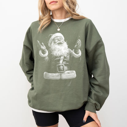 Retro Santa Sweatshirt – Vintage Christmas Graphic Pullover