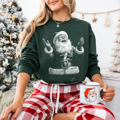 Retro Santa Sweatshirt – Vintage Christmas Graphic Pullover