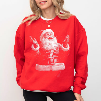 Retro Santa Sweatshirt – Vintage Christmas Graphic Pullover