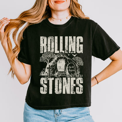 Rolling Stones Easter Crop Top, He Is Risen Christian Crop Tee