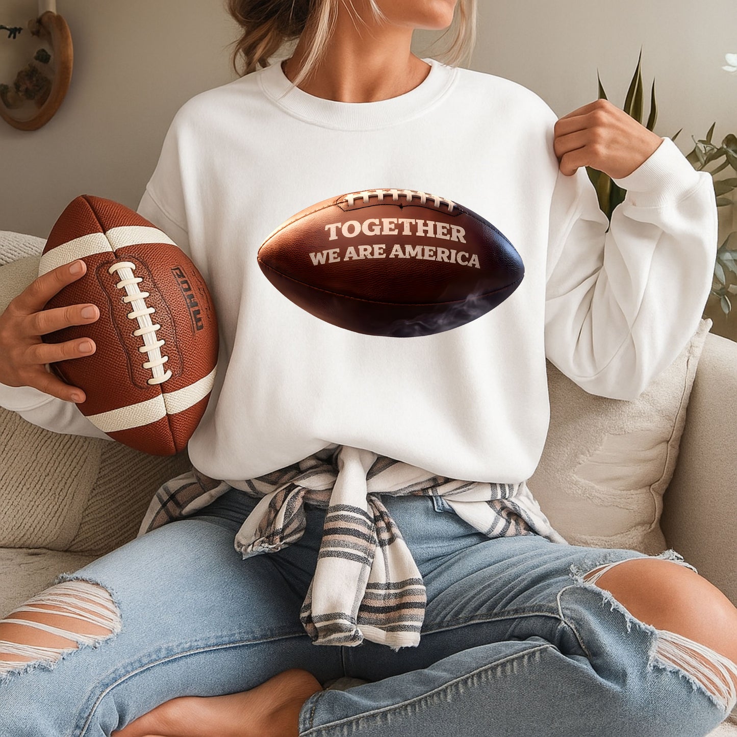 Together We Are America Football Graphic Sweatshirt