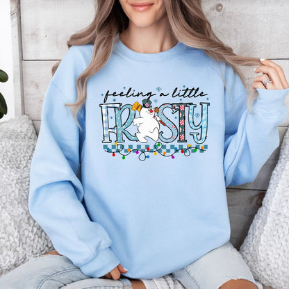 Feeling a Little Frosty Christmas Sweatshirt – Cozy Unisex Holiday Pullover