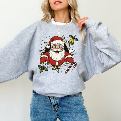 Cheeky Santa Butt Sweatshirt – Funny Christmas Front & Back Design, Holiday Humor Pullover