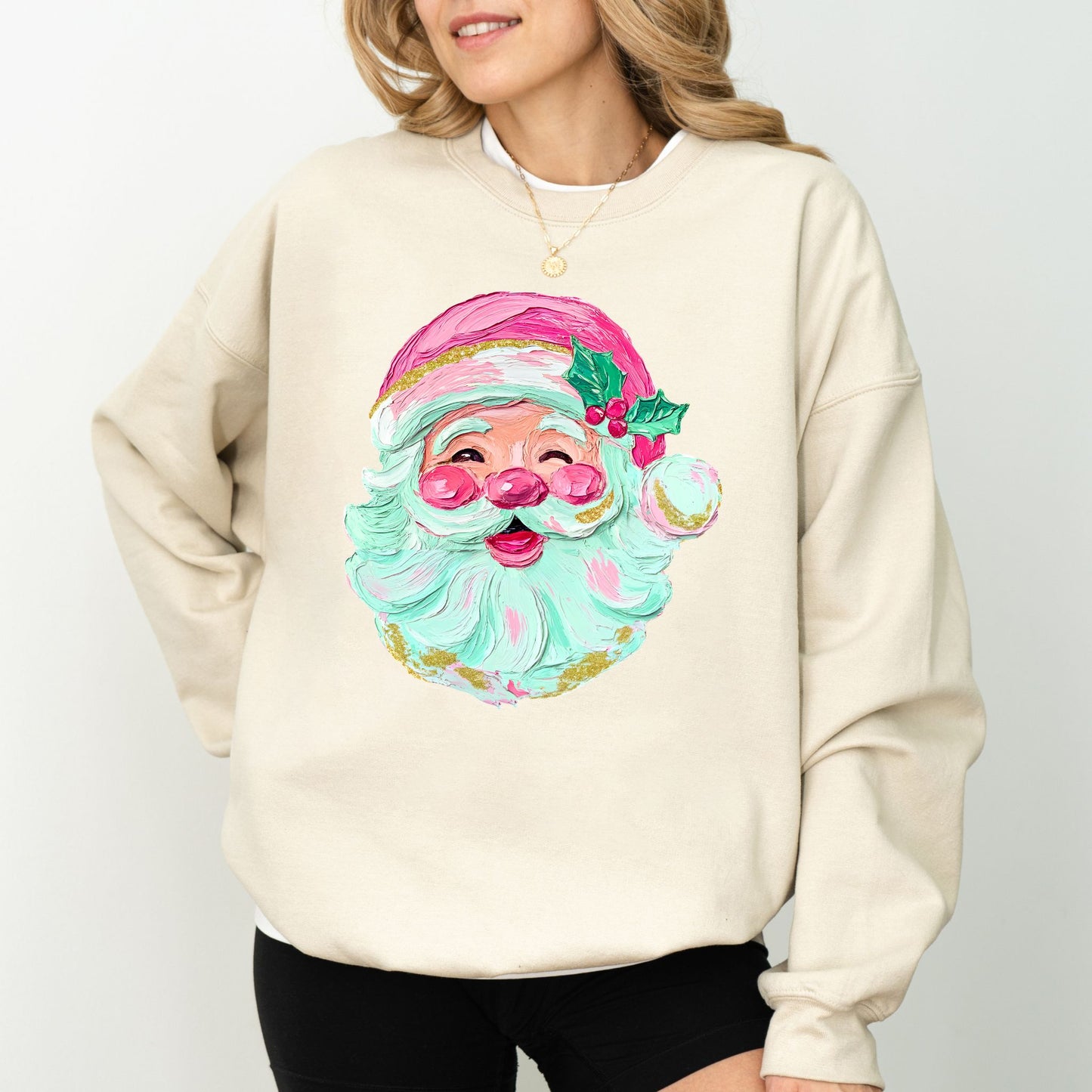 Vintage Santa Christmas Sweatshirt – Holiday Graphic Pullover