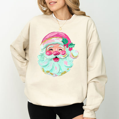Vintage Santa Christmas Sweatshirt – Holiday Graphic Pullover