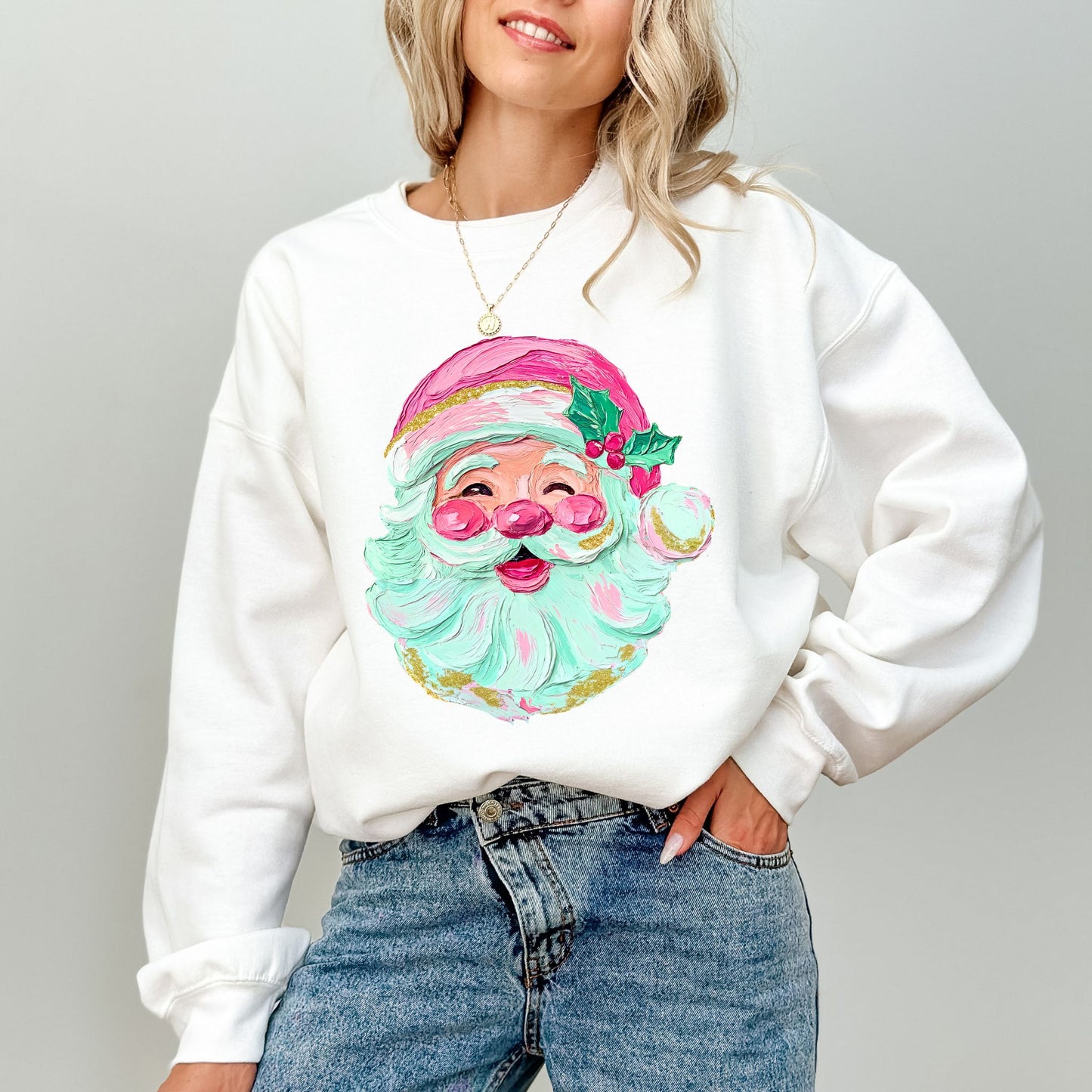 Vintage Santa Christmas Sweatshirt – Holiday Graphic Pullover