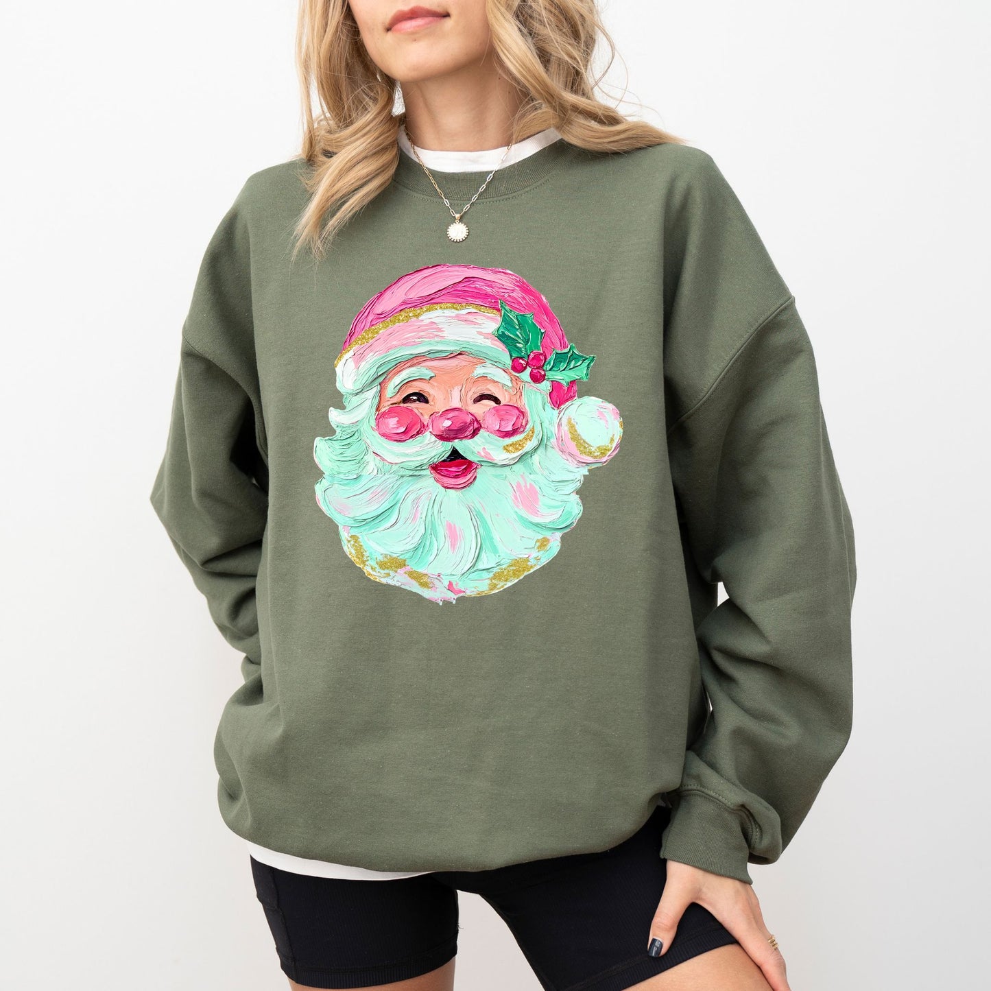 Vintage Santa Christmas Sweatshirt – Holiday Graphic Pullover