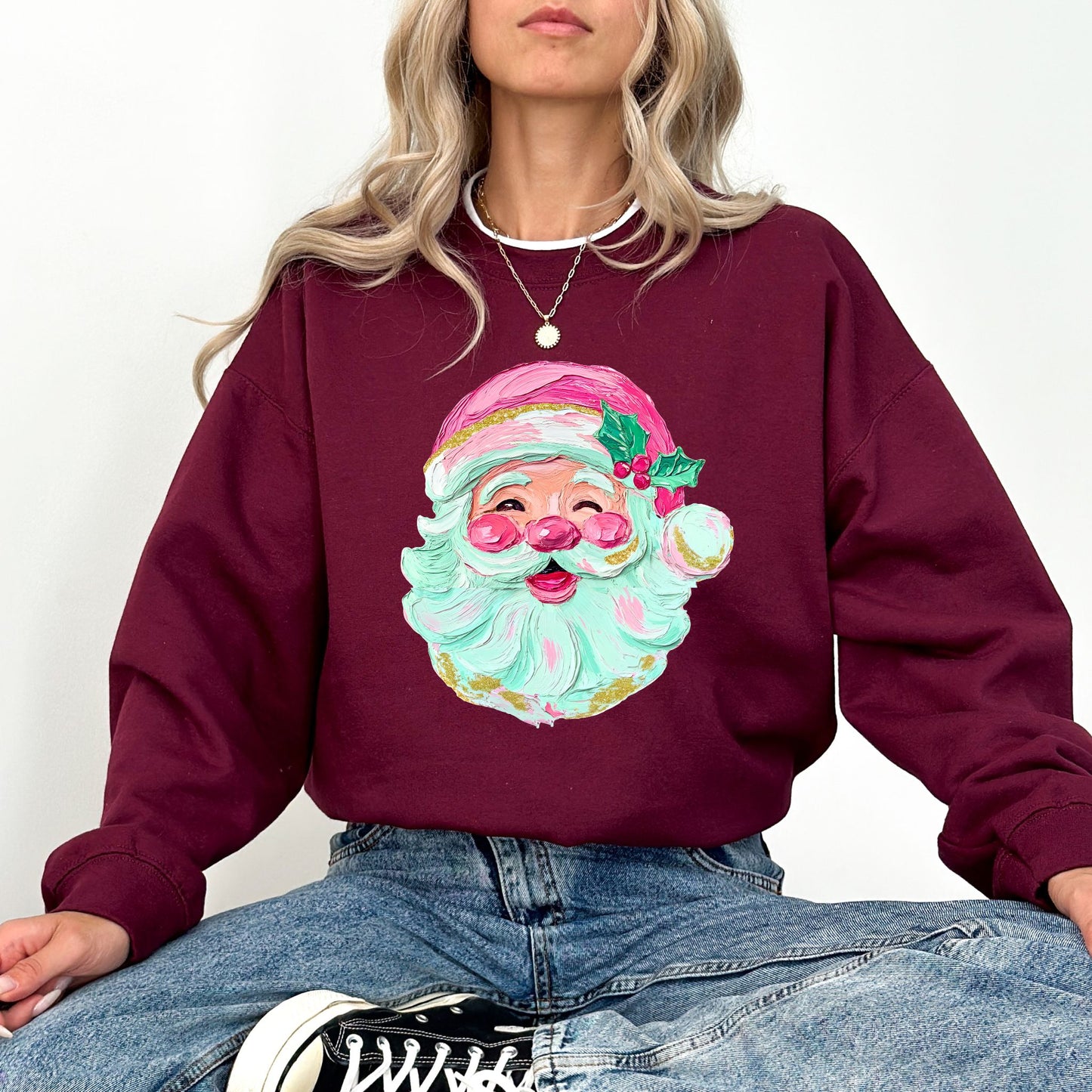 Vintage Santa Christmas Sweatshirt – Holiday Graphic Pullover