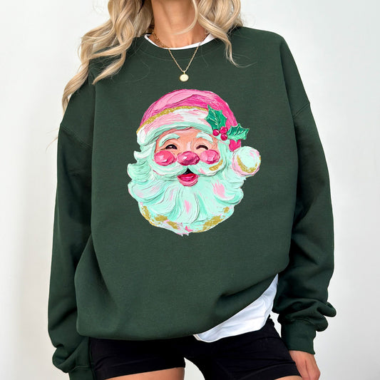 Vintage Santa Christmas Sweatshirt – Holiday Graphic Pullover