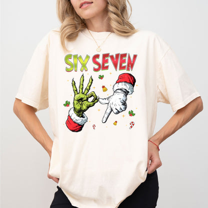 Comfort Colors® “Six Seven” Christmas T-Shirt – Viral TikTok Meme Tee