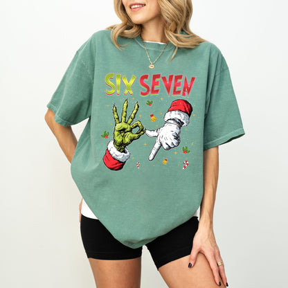 Comfort Colors® “Six Seven” Christmas T-Shirt – Viral TikTok Meme Tee