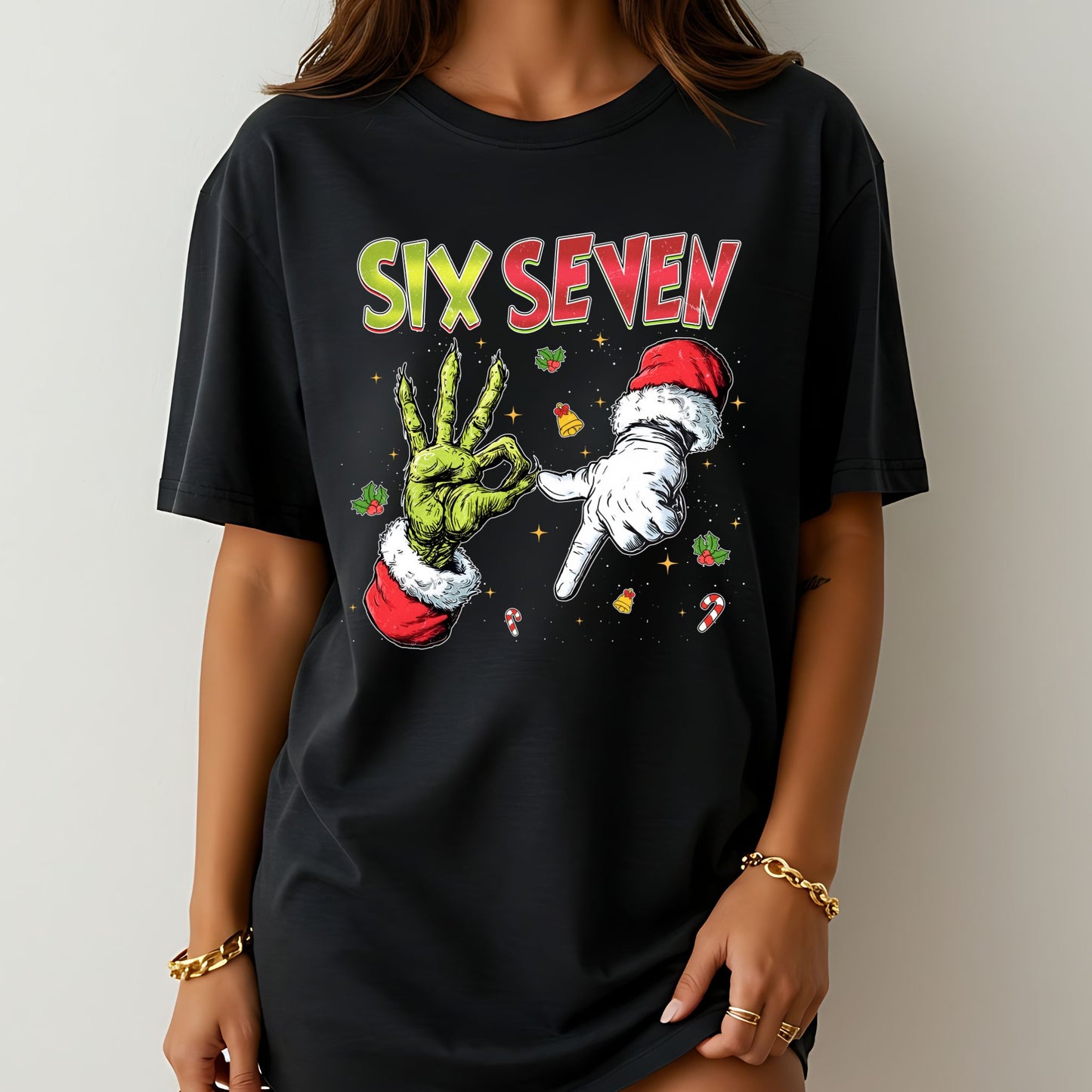 Comfort Colors® “Six Seven” Christmas T-Shirt – Viral TikTok Meme Tee