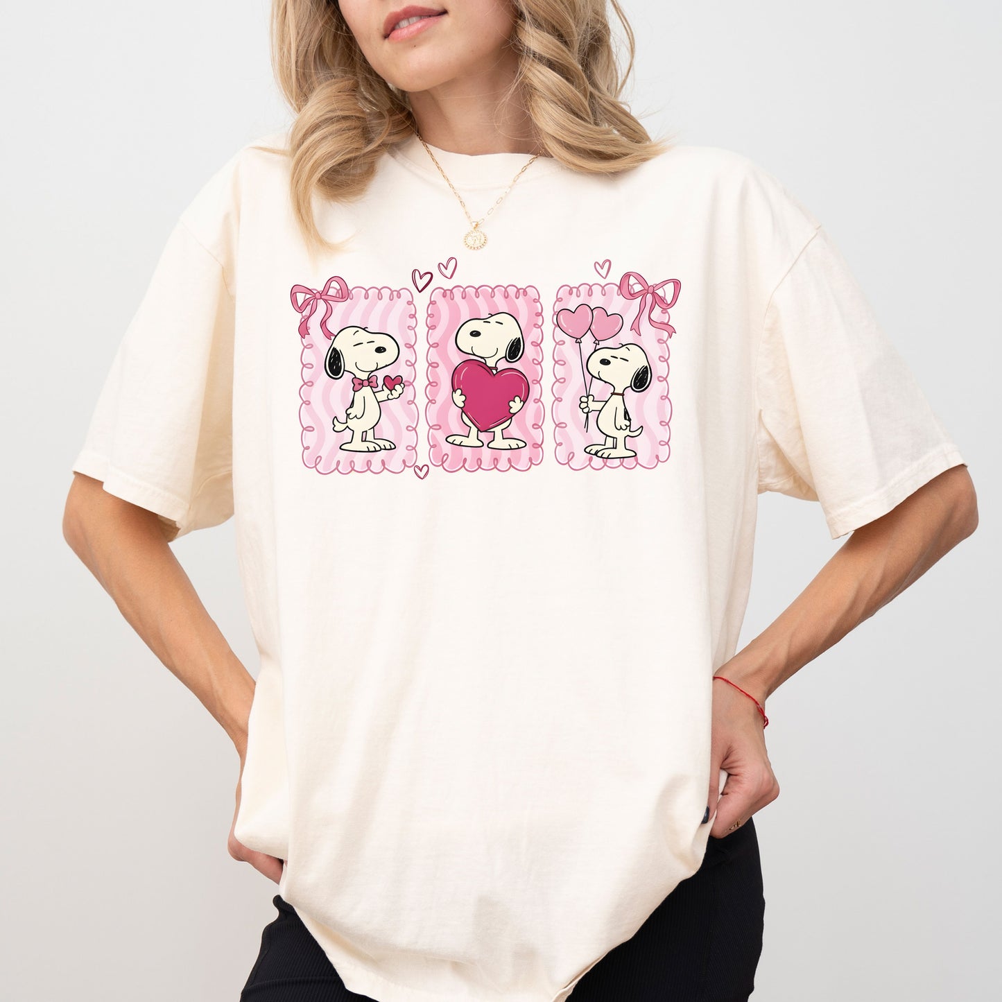 Snoopy Valentine's Day T-Shirt, Trio Heart Graphic Tee