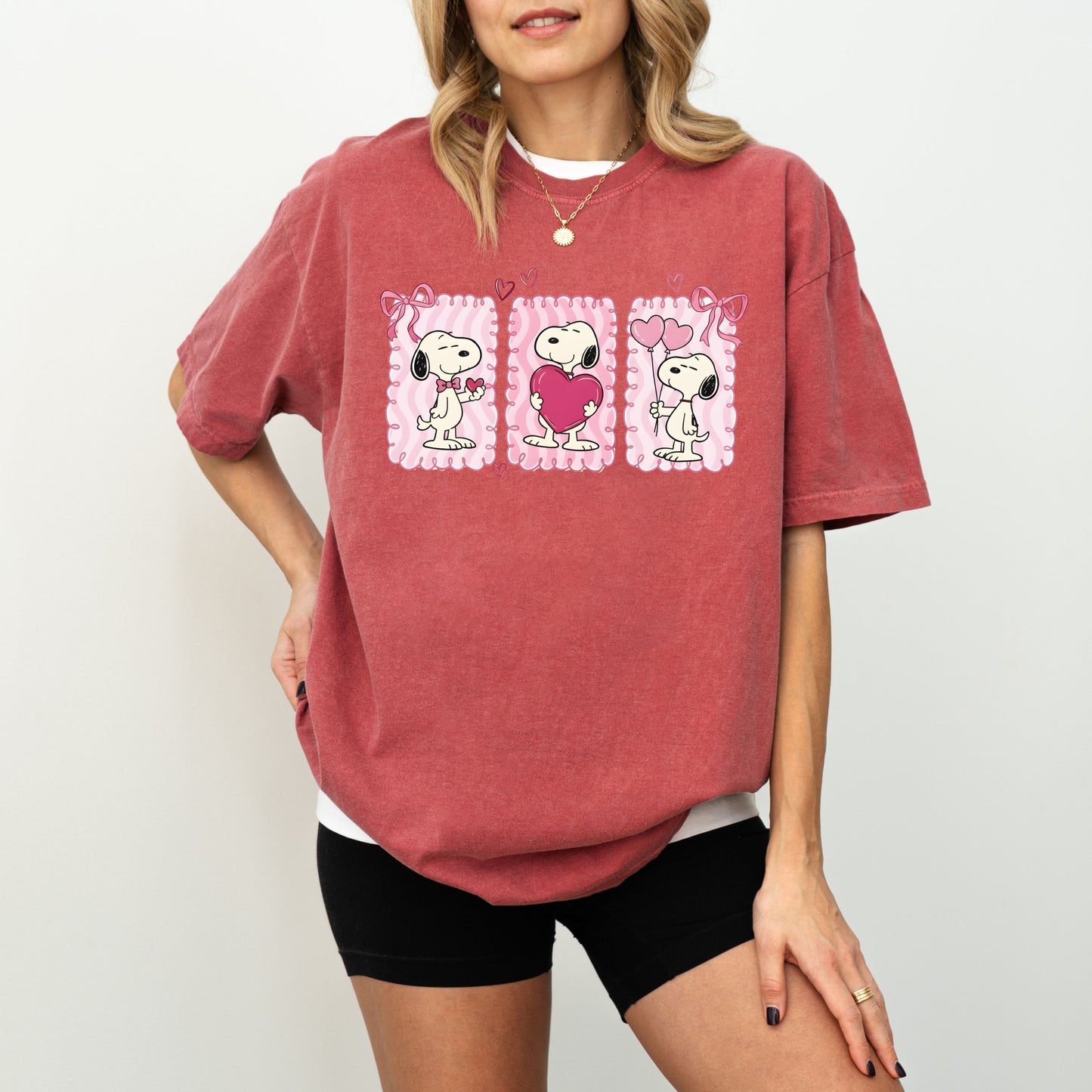 Snoopy Valentine's Day T-Shirt, Trio Heart Graphic Tee