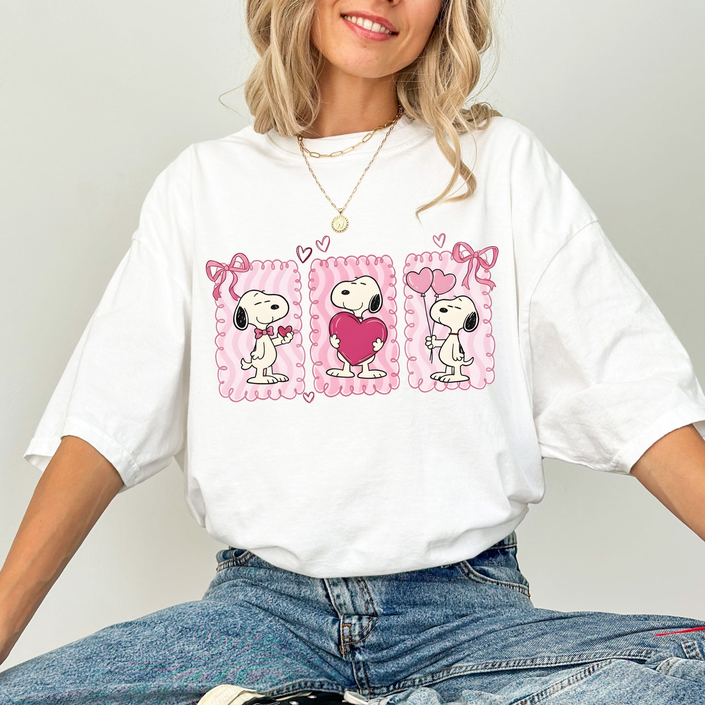 Snoopy Valentine's Day T-Shirt, Trio Heart Graphic Tee