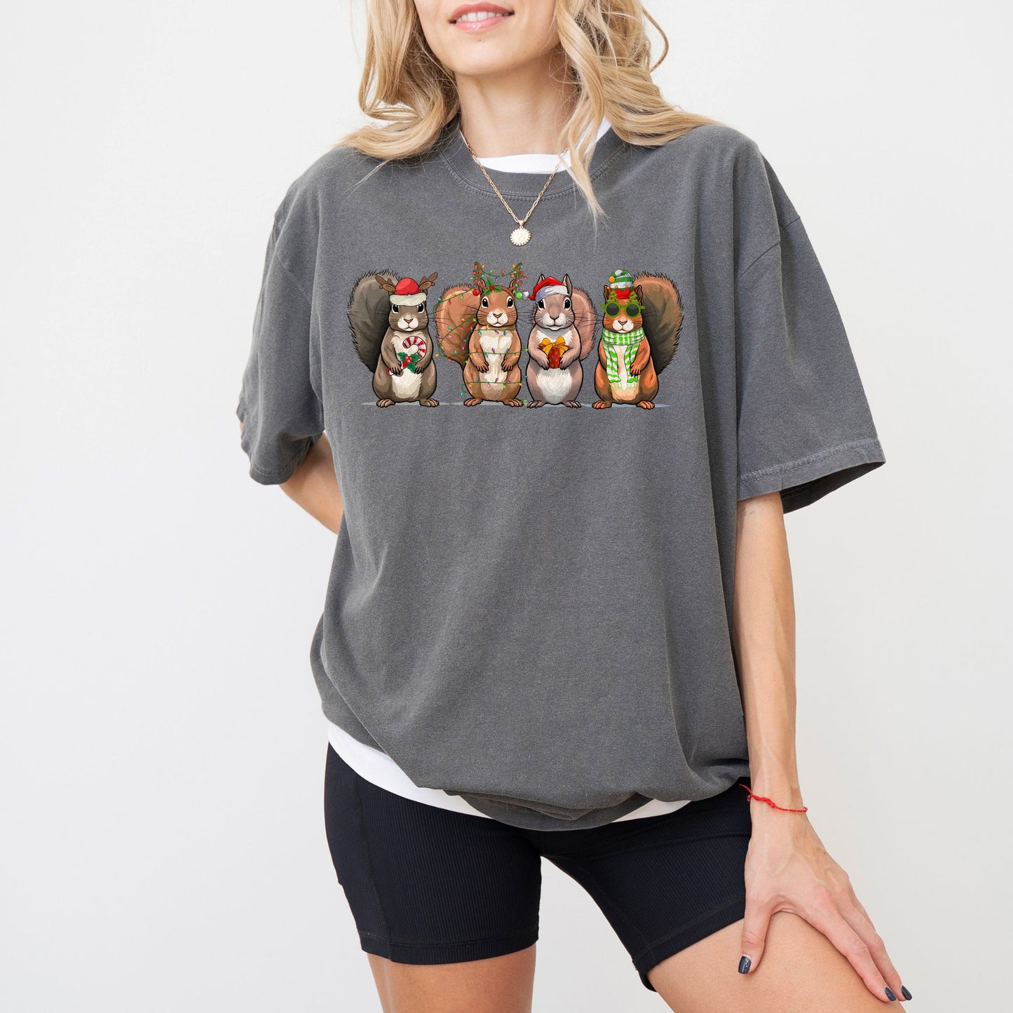 Christmas Squirrel Shirt — Funny Holiday Animal Tee, Cozy Winter Graphic T-Shirt