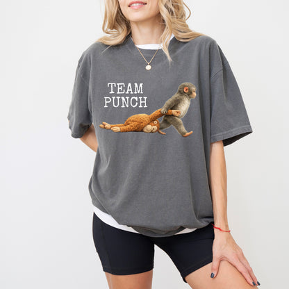 Team Punch Monkey Graphic T-Shirt, Emotional Animal Tee — Comfort Colors®