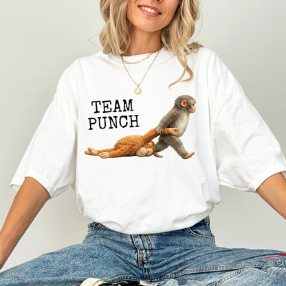 Team Punch Monkey Graphic T-Shirt, Emotional Animal Tee — Comfort Colors®