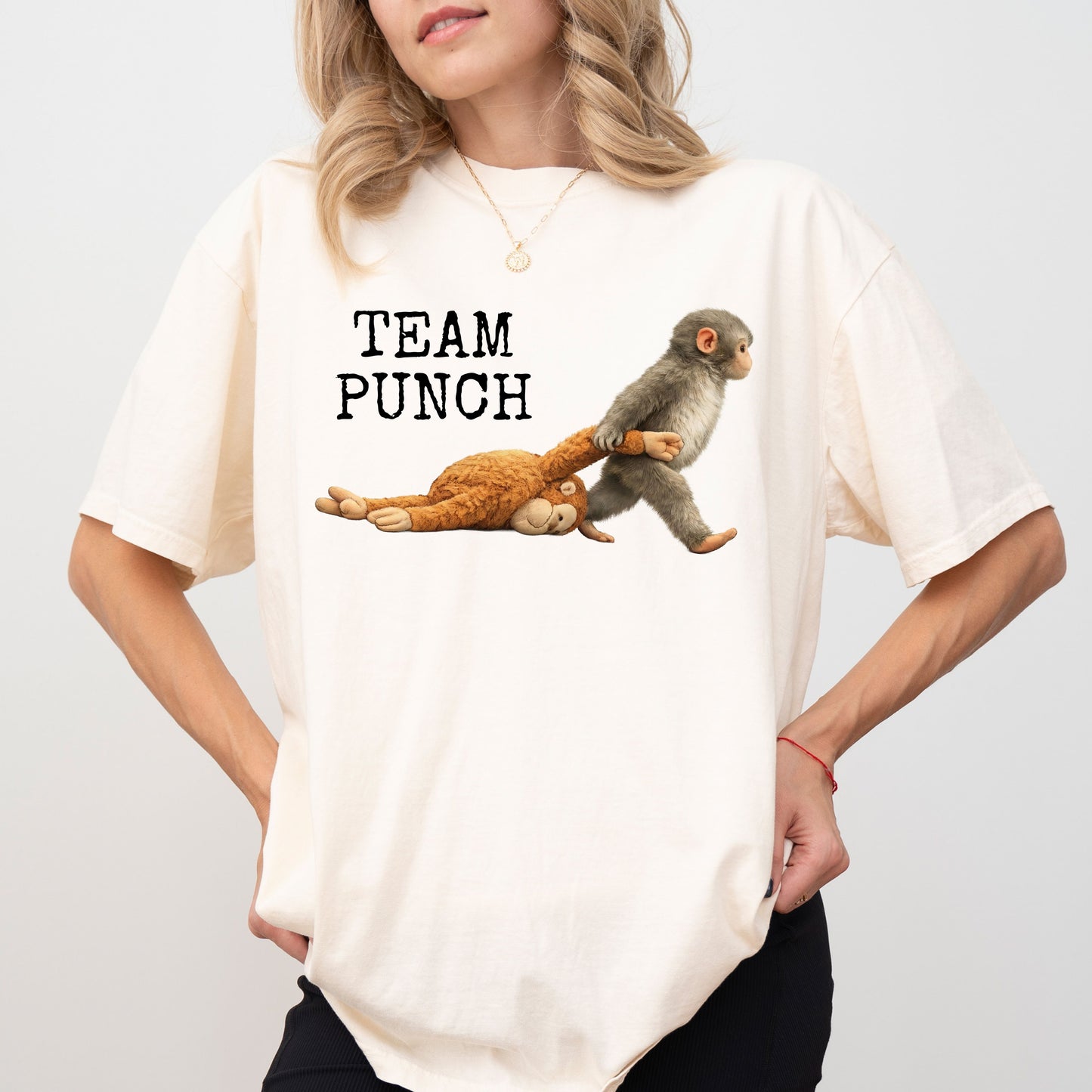 Team Punch Monkey Graphic T-Shirt, Emotional Animal Tee — Comfort Colors®