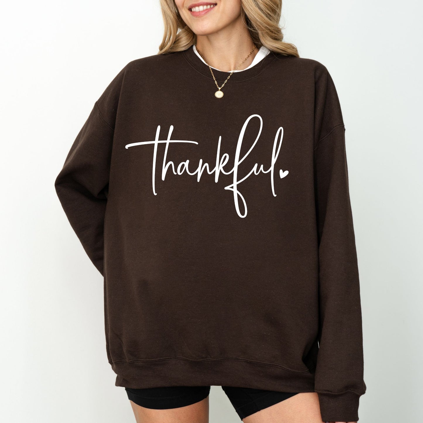Thankful Sweatshirt, Minimalist Thanksgiving Fall Crewneck