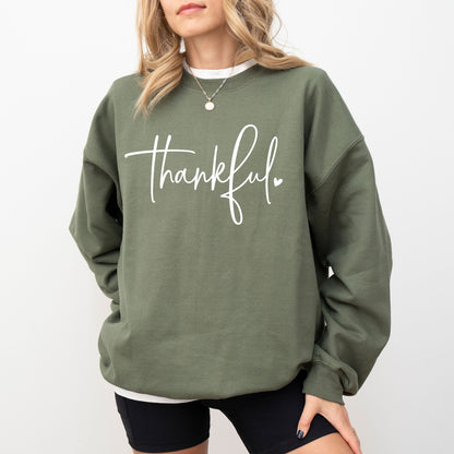 Thankful Sweatshirt, Minimalist Thanksgiving Fall Crewneck