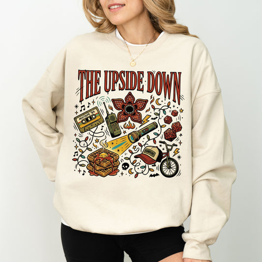 The Upside Down Mixtape '84 Stranger Things Sweatshirt, Retro Graphic Hawkins Fan Pullover