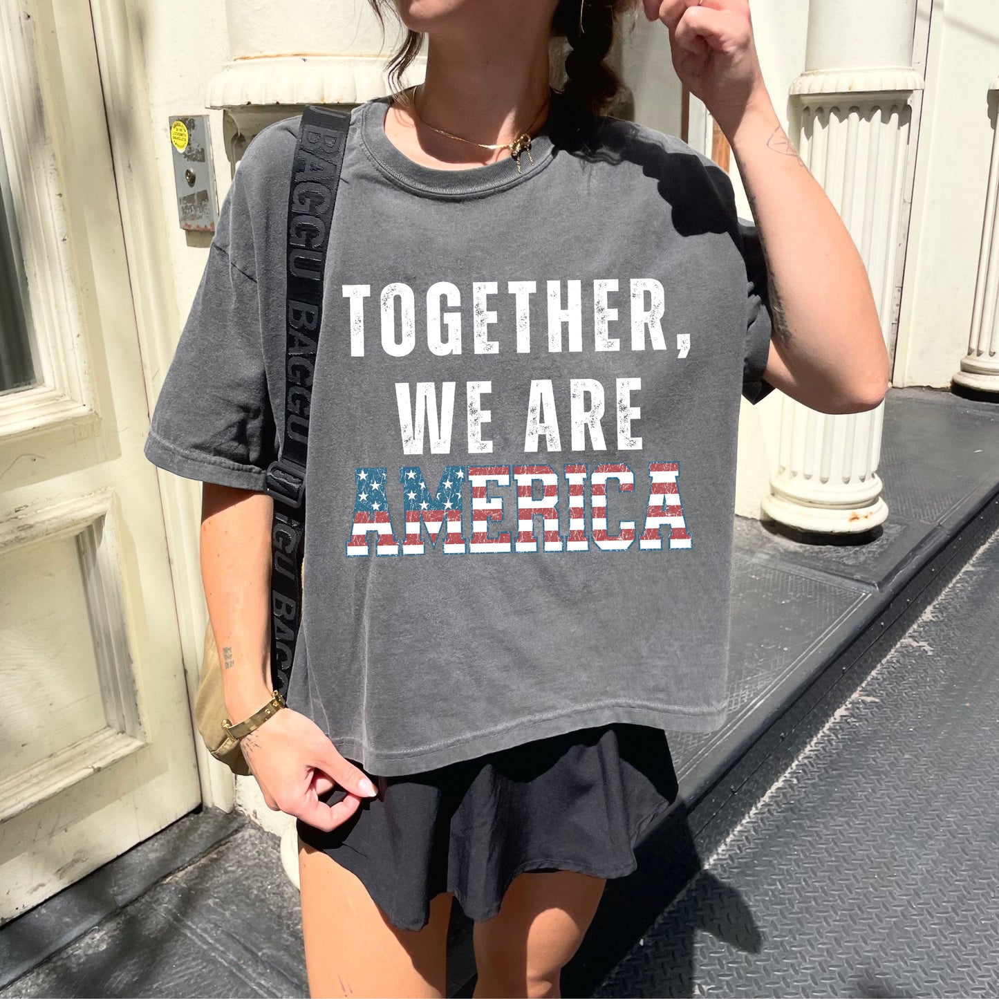 Together We Are America Graphic Crop Top