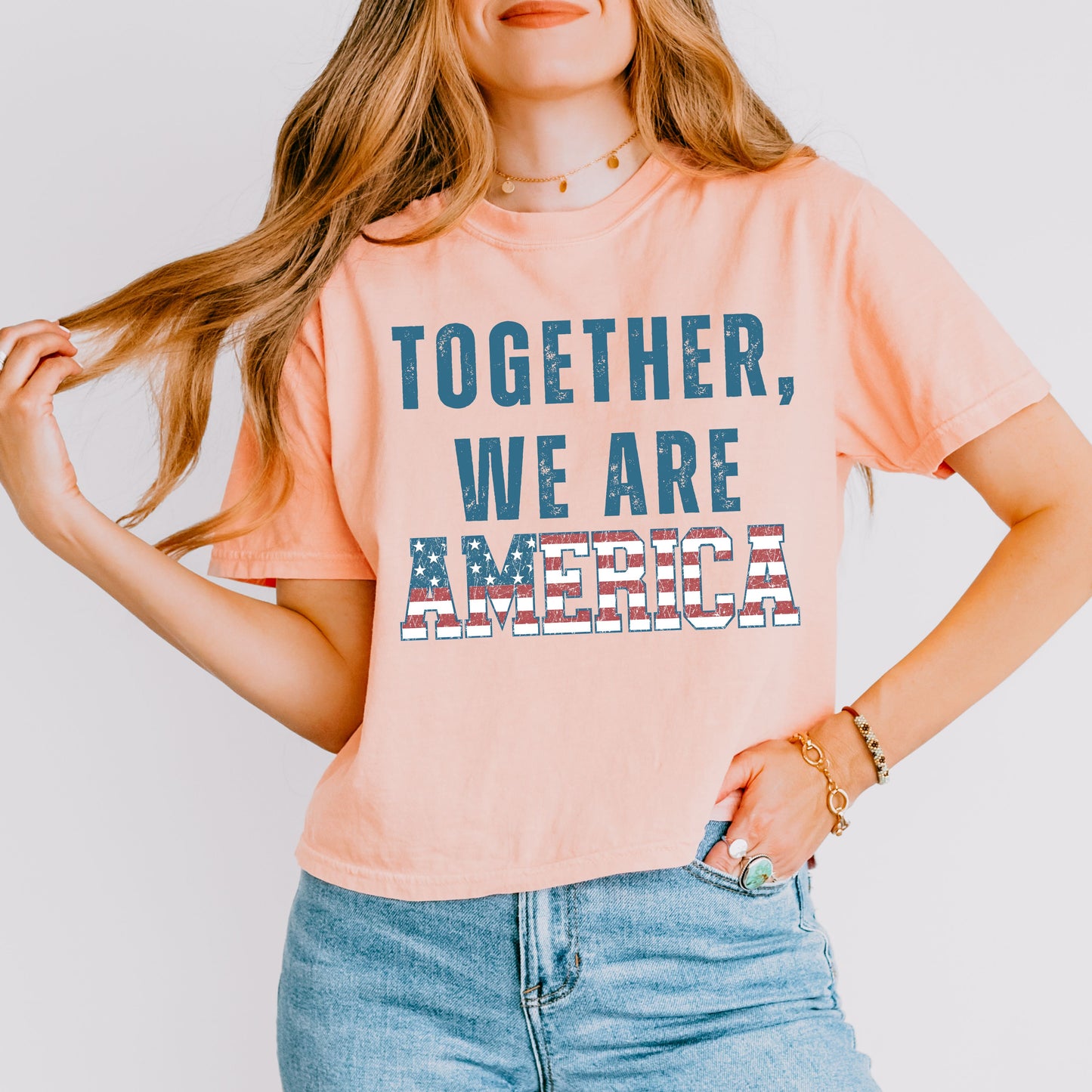 Together We Are America Graphic Crop Top