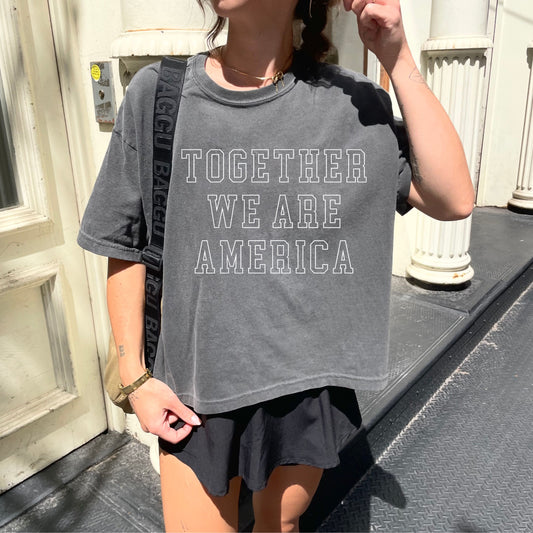 Together We Are America Minimal Graphic Crop Tee