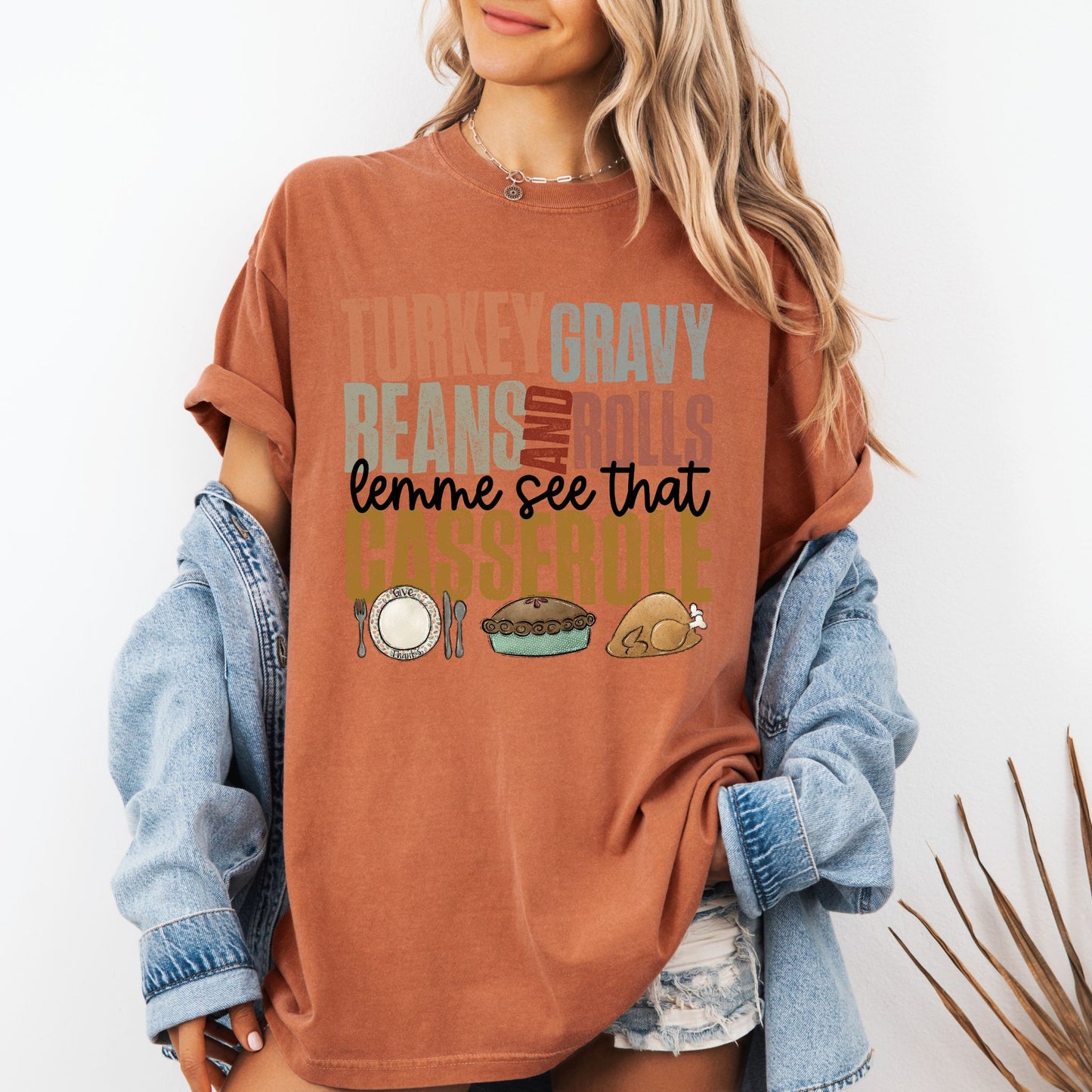 Turkey Gravy Beans And Rolls Casserole T-Shirt – Funny Thanksgiving Comfort Colors® Tee