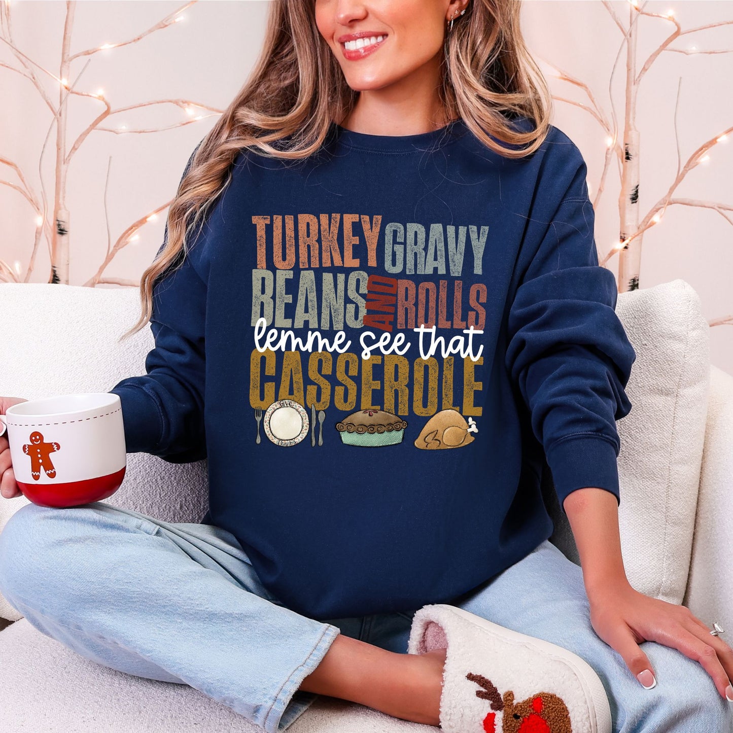 Turkey Gravy Beans And Rolls Casserole Sweatshirt – Funny Thanksgiving Comfort Colors® Pullover
