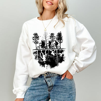 Upside Down Hawkins Sweatshirt, Stranger Things Inspired Graphic Crewneck, Retro Sci-Fi Fan Sweatshirt