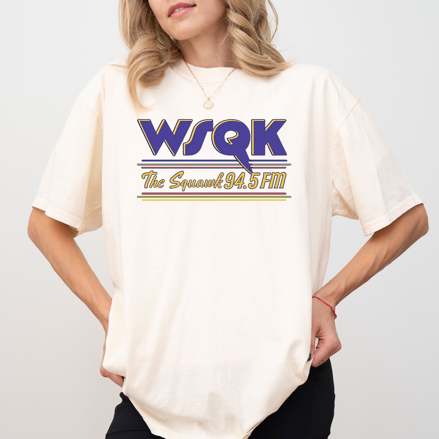 WSQK The Squawk Shirt, 80s Hawkins Radio Station Tee