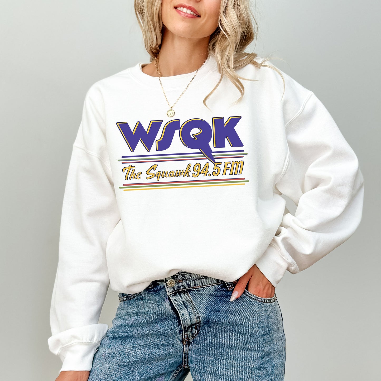 WSQK Sweatshirt, Wsqk The Squawk 94.5 FM Crewneck