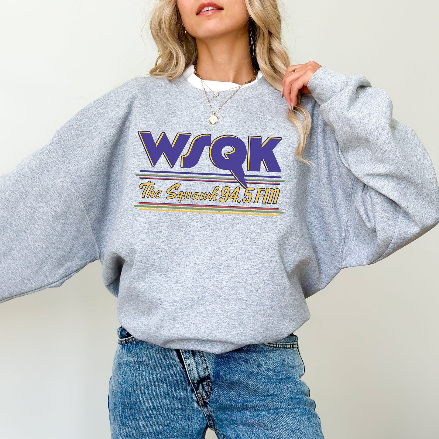 WSQK Sweatshirt, Wsqk The Squawk 94.5 FM Crewneck