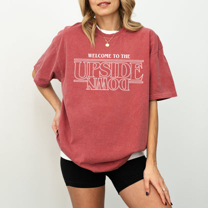 Welcome to the Upside Down T-Shirt, Official Stranger Things Netflix Graphic Tee, Retro Fan Merch