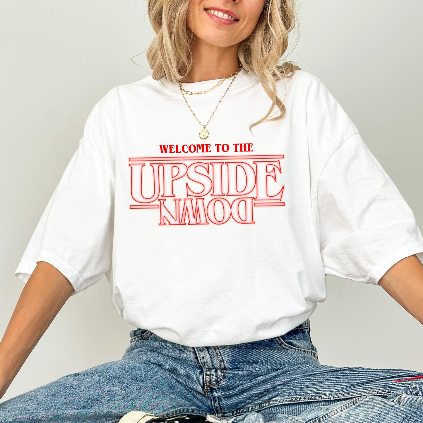Welcome to the Upside Down T-Shirt, Official Stranger Things Netflix Graphic Tee, Retro Fan Merch