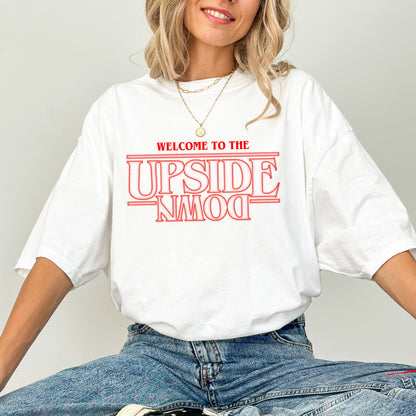 Welcome to the Upside Down T-Shirt, Official Stranger Things Netflix Graphic Tee, Retro Fan Merch
