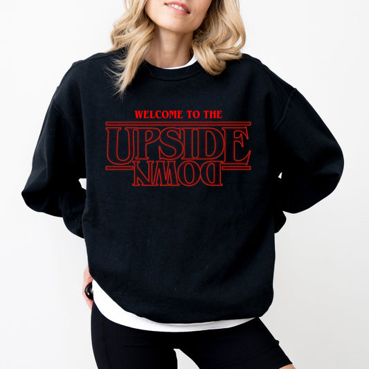 Welcome to the Upside Down Sweatshirt, Official Stranger Things Netflix Pullover, Retro Fan Merch