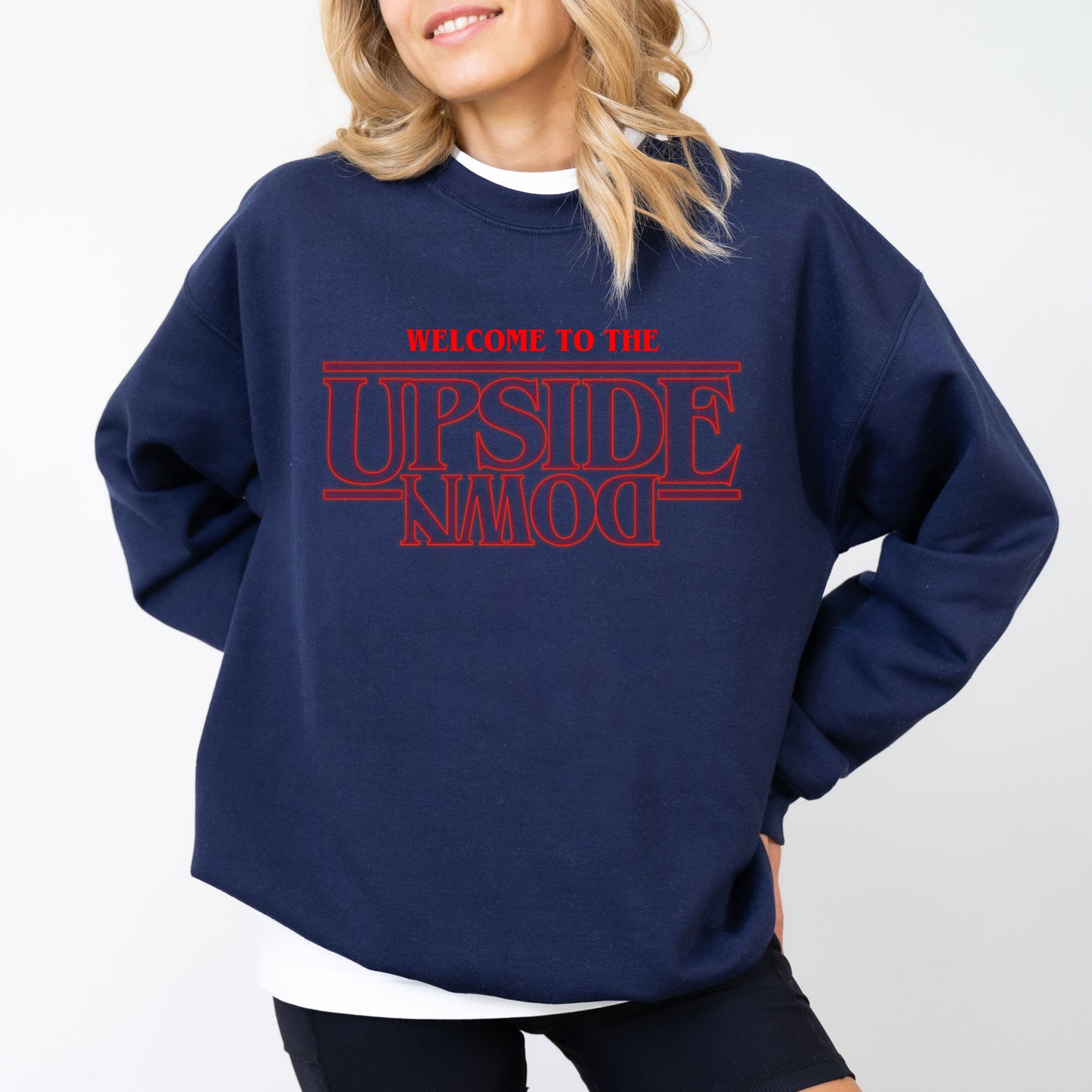 Welcome to the Upside Down Sweatshirt, Official Stranger Things Netflix Pullover, Retro Fan Merch