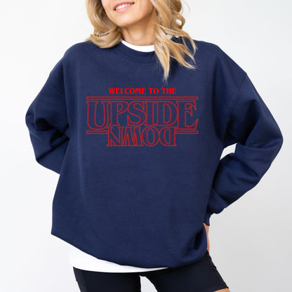 Welcome to the Upside Down Sweatshirt, Official Stranger Things Netflix Pullover, Retro Fan Merch