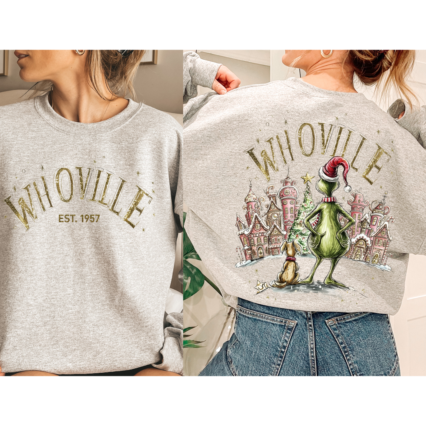 Whoville Christmas Village Sweatshirt – Festive Holiday Graphic Crewneck